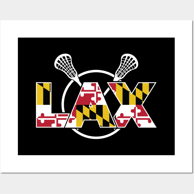 Maryland Flag Lacrosse Wall Art by polliadesign